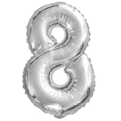 Ballon à air Chiffre Argent - 40 cm - Chiffre au Choix