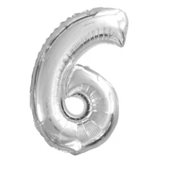 Ballon à air Chiffre Argent - 40 cm - Chiffre au Choix