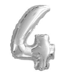 Ballon à air Chiffre Argent - 66 cm - Chiffre au Choix