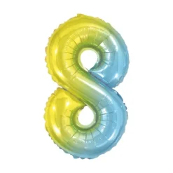 Ballon à air Chiffre Iridescent Arc-en-ciel - 40 cm - Chiffre au Choix