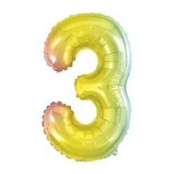 Ballon à air Chiffre Iridescent Arc-en-ciel - 40 cm - Chiffre au Choix