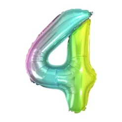 Ballon à air Chiffre Iridescent Arc-en-ciel - 40 cm - Chiffre au Choix