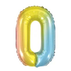 Ballon à air Chiffre Iridescent Arc-en-ciel - 40 cm - Chiffre au Choix