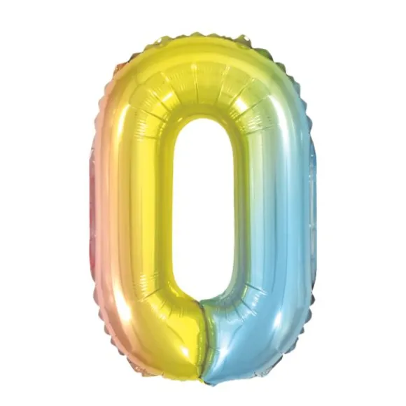 Ballon à air Chiffre Iridescent Arc-en-ciel - 40 cm - Chiffre au Choix