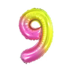 Ballon à air Chiffre Iridescent Arc-en-ciel - 40 cm - Chiffre au Choix