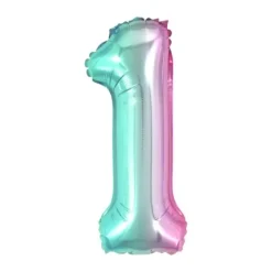 Ballon à air Chiffre Iridescent Arc-en-ciel - 40 cm - Chiffre au Choix