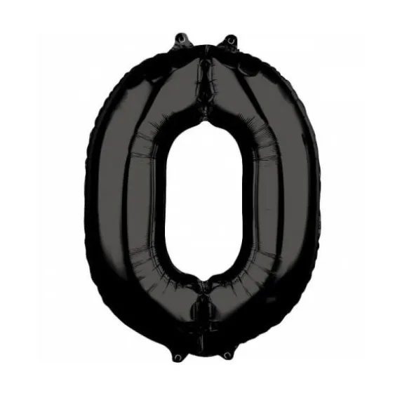 Ballon à air Chiffre Noir - 66 cm - Chiffre au Choix