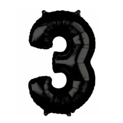 Ballon à air Chiffre Noir - 66 cm - Chiffre au Choix