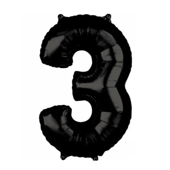 Ballon à air Chiffre Noir - 66 cm - Chiffre au Choix