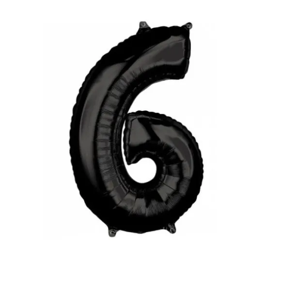 Ballon à air Chiffre Noir - 66 cm - Chiffre au Choix