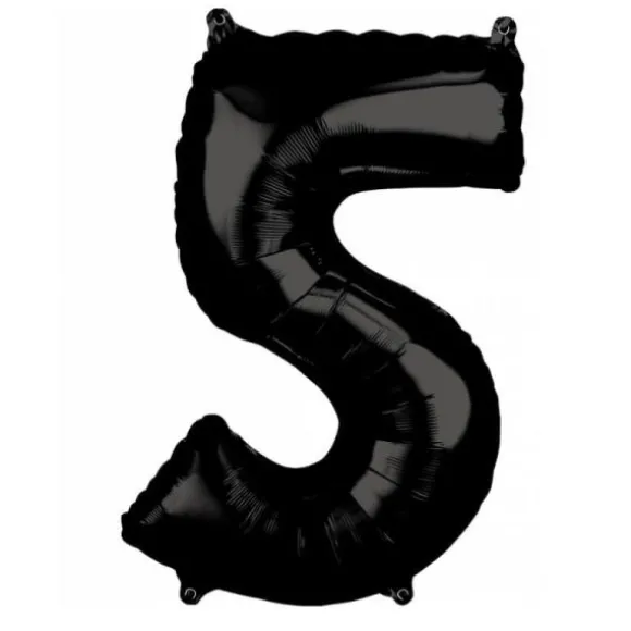 Ballon à air Chiffre Noir - 66 cm - Chiffre au Choix