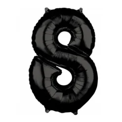 Ballon à air Chiffre Noir - 66 cm - Chiffre au Choix