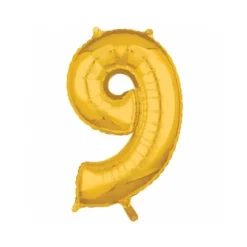 Ballon à air Chiffre Or - 66 cm - Chiffre au Choix