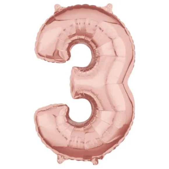 Ballon à air Chiffre Rose Gold - 40 cm - Chiffre au Choix