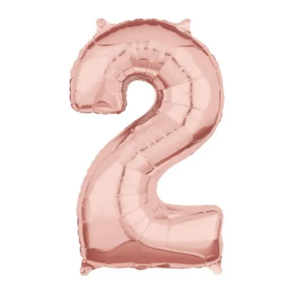 Ballon à air Chiffre Rose Gold - 66 cm - Chiffre au Choix