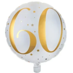 Ballon Anniversaire - Blanc et Or - 60 ans