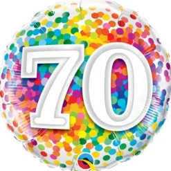 Ballon Anniversaire Confettis - 70 ans