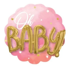 Ballon 3D Bébé Fille rose - 71 cm