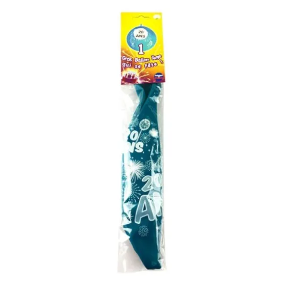 Ballon de Baudruche Géant "20 ans" 1 mètre - Turquoise