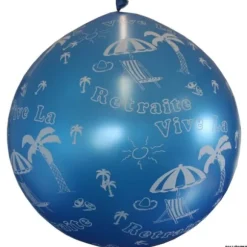 Ballon de Baudruche Géant Vive la Retraite  1 mètre - Coloris au choix