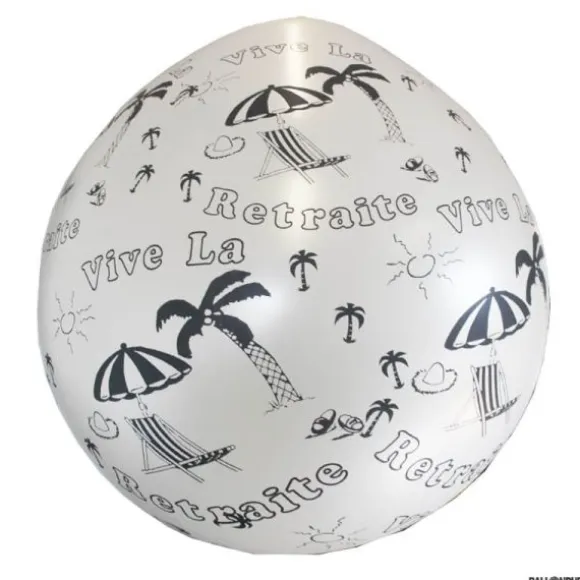 Ballon de Baudruche Géant Vive la Retraite 1 mètre - Coloris au choix