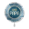 Ballon en aluminium arrondi - Super Papa - Diamètre 43 cm