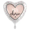 Ballon en aluminium "Chéri" en forme de cœur pour la Saint-Valentin - Diamètre 46 cm - Modèle au choix