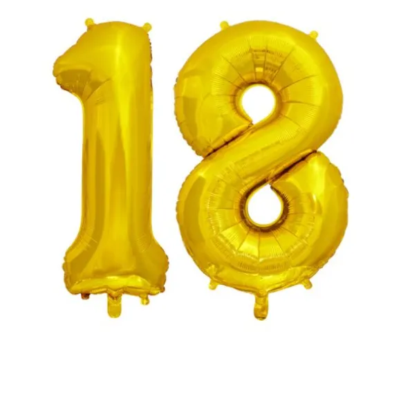 Ballon en aluminium en forme de nombre pour anniversaire - Rose Gold - 86 cm - Âge au choix