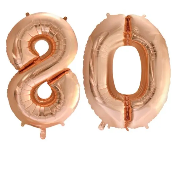 Ballon en aluminium en forme de nombre pour anniversaire - Rose Gold - 86 cm - Âge au choix