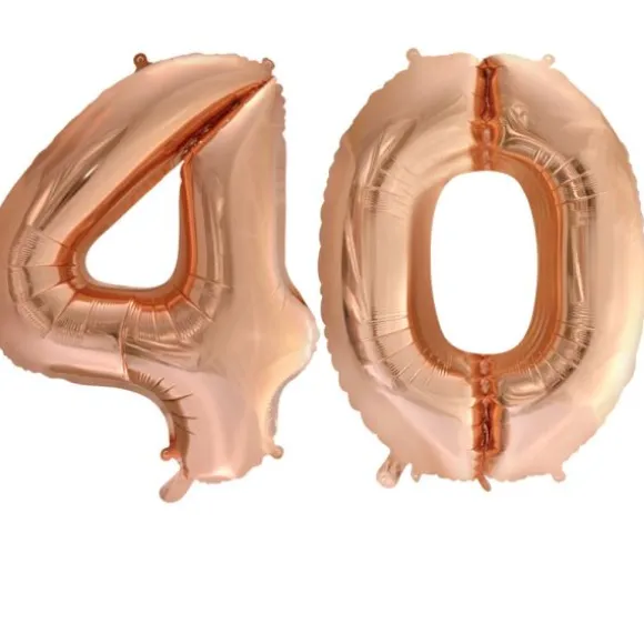 Ballon en aluminium en forme de nombre pour anniversaire - Rose Gold - 86 cm - Âge au choix