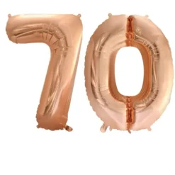 Ballon en aluminium en forme de nombre pour anniversaire - Rose Gold - 86 cm - Âge au choix