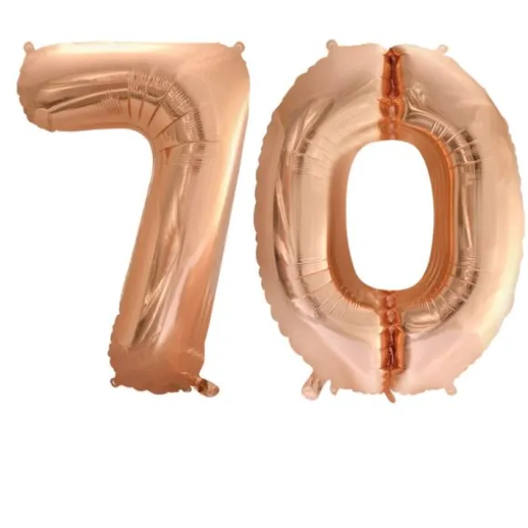 Ballon en aluminium en forme de nombre pour anniversaire - Rose Gold - 86 cm - Âge au choix