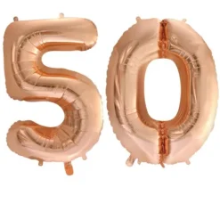 Ballon en aluminium en forme de nombre pour anniversaire - Rose Gold - 86 cm - Âge au choix
