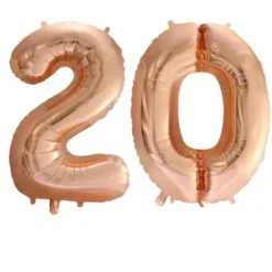Ballon en aluminium en forme de nombre pour anniversaire - Rose Gold - 86 cm - Âge au choix