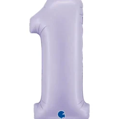 Ballon en aluminium en forme de chiffre - Lilas - 102 cm - Chiffre au choix