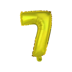 Ballon en aluminium en forme de chiffre - Or - 35 cm - Chiffre au choix