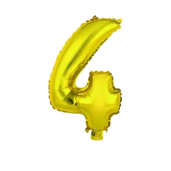Ballon en aluminium en forme de chiffre - Or - 35 cm - Chiffre au choix