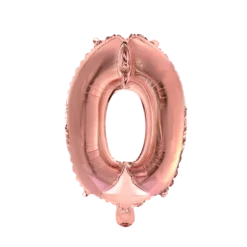 Ballon en aluminium en forme de chiffre - Rose Gold - 35 cm - Chiffre au choix