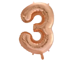 Ballon en aluminium en forme de chiffre - Rose Gold - 86 cm - Chiffre au choix