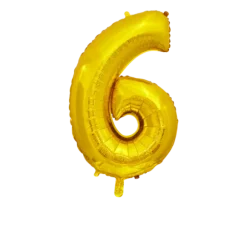 Ballon en aluminium en forme de chiffre - Or - 86 cm - Chiffre au choix