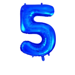 Ballon en aluminium en forme de chiffre - Bleu - 86 cm - Chiffre au choix