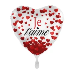 Ballon en aluminium en forme de cœur FSC® - Je t'aime - Diamètre 43 cm