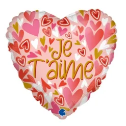 Ballon en Aluminium en forme de cœur - Je t'aime - 36 x 36 cm