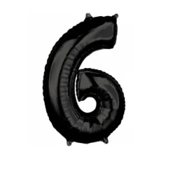 Ballon en aluminium en forme de chiffre - Noir - 66 cm - Chiffre au choix