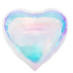 Ballon en aluminium en forme de cœur iridescent - 45 cm
