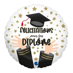 Ballon en Aluminium - Félicitations pour ton diplôme - 35 x 35 cm