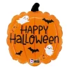 Ballon en aluminium à forme de citrouille - Happy Halloween - 34 x 39 cm