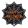 Ballon en aluminium à forme de toile d'araignée - Happy Halloween - 37 x 38 cm