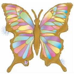 Ballon en aluminium Papillon Irisé - 84 cm