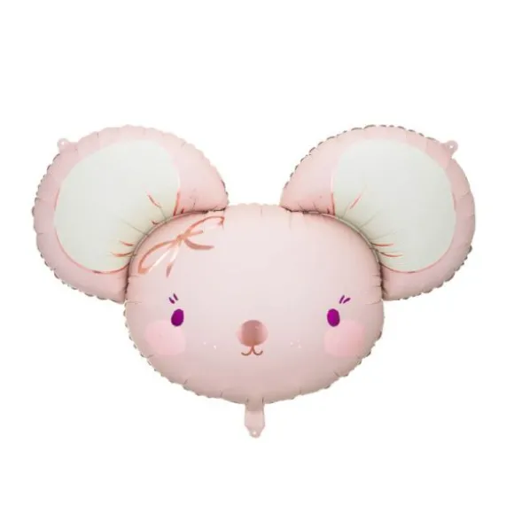 Ballon en aluminium - Souris rose - 75 x 46 cm